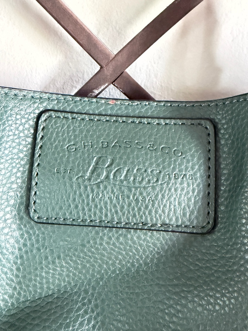 G.H. Bass & Co. Green Tote with Brown Leather Handles